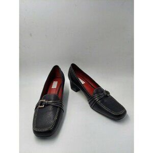 BILL Blass Rossi Women Black Grained Leather pumps Sz 8